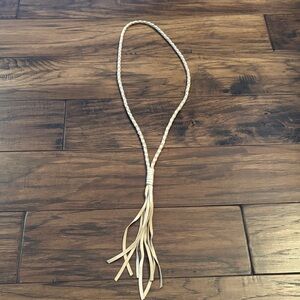 Braided Tan Leather Necklace